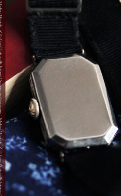 ロンジン 長八角形と布バンドの女性用アンティーク腕時計 【1926年製】-W1506-13