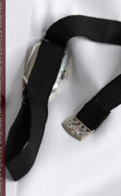 ロンジン 長八角形と布バンドの女性用アンティーク腕時計 【1926年製】-W1506-17