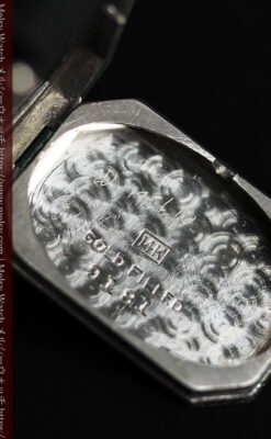 ロンジン 長八角形と布バンドの女性用アンティーク腕時計 【1926年製】-W1506-18