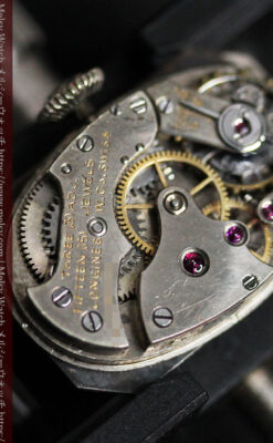 ロンジン 長八角形と布バンドの女性用アンティーク腕時計 【1926年製】-W1506-19