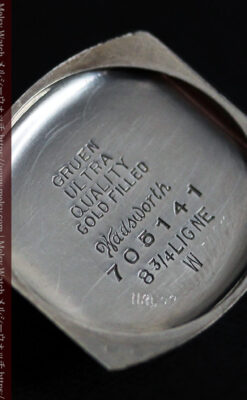 グリュエン 彫りとエナメル装飾の美しい女性用アンティーク腕時計 【1920年頃】-W1511-17