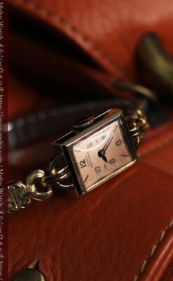 ジラールペルゴのコッパー色の上品な金無垢女性用アンティーク腕時計 【1940年頃】-W1515-12