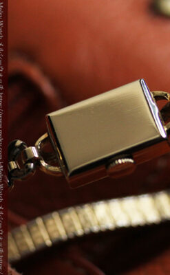 ジラールペルゴのコッパー色の上品な金無垢女性用アンティーク腕時計 【1940年頃】-W1515-14