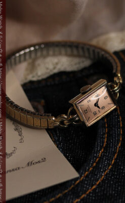 ジラールペルゴのコッパー色の上品な金無垢女性用アンティーク腕時計 【1940年頃】-W1515-2