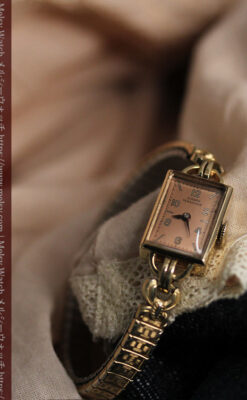 ジラールペルゴのコッパー色の上品な金無垢女性用アンティーク腕時計 【1940年頃】-W1515-5