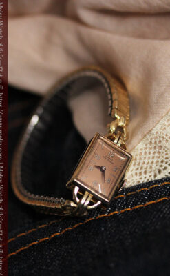 ジラールペルゴのコッパー色の上品な金無垢女性用アンティーク腕時計 【1940年頃】-W1515-6