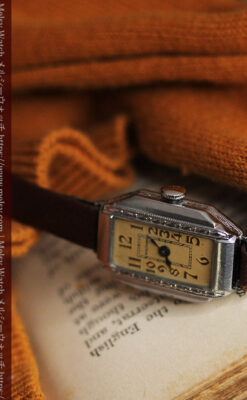 昭和初期の深みあるウォルサムの女性用アンティーク腕時計 【1934年製】箱付き-W1516-6