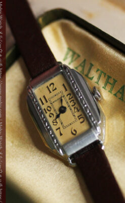昭和初期の深みあるウォルサムの女性用アンティーク腕時計 【1934年製】箱付き-W1516-7