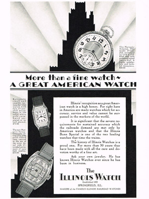 イリノイの時計広告-1928年