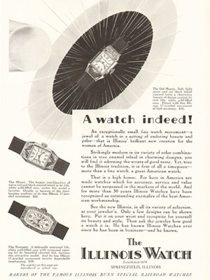 イリノイの時計広告-1928年