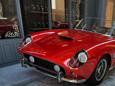 赤いオープンカー