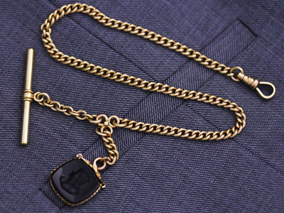 1本ものの懐中時計チェーン・アルバートチェーン