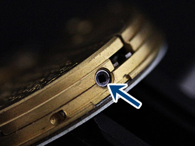 巻き芯を差し込む穴