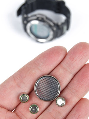 時計とボタン電池