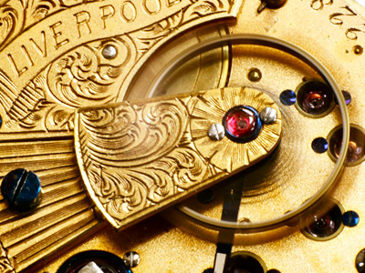 古い時計の機械